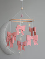 Pink bows girl Baby crib Mobile - Minidreams Decor