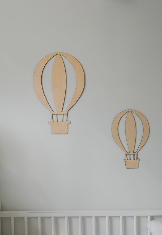 Wooden hot air balloon wall decor