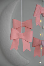 Pink bows girl Baby crib Mobile - Minidreams Decor