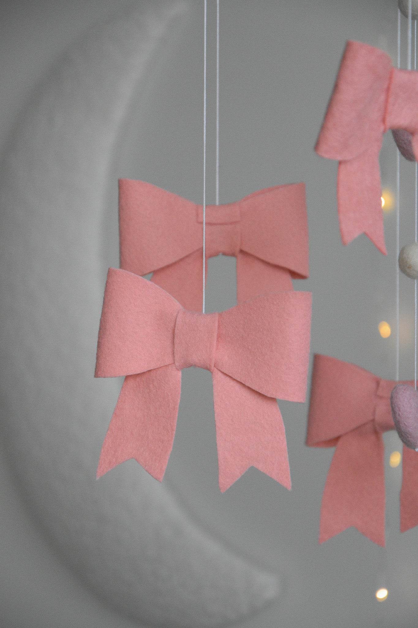 Pink bows girl Baby crib Mobile - Minidreams Decor