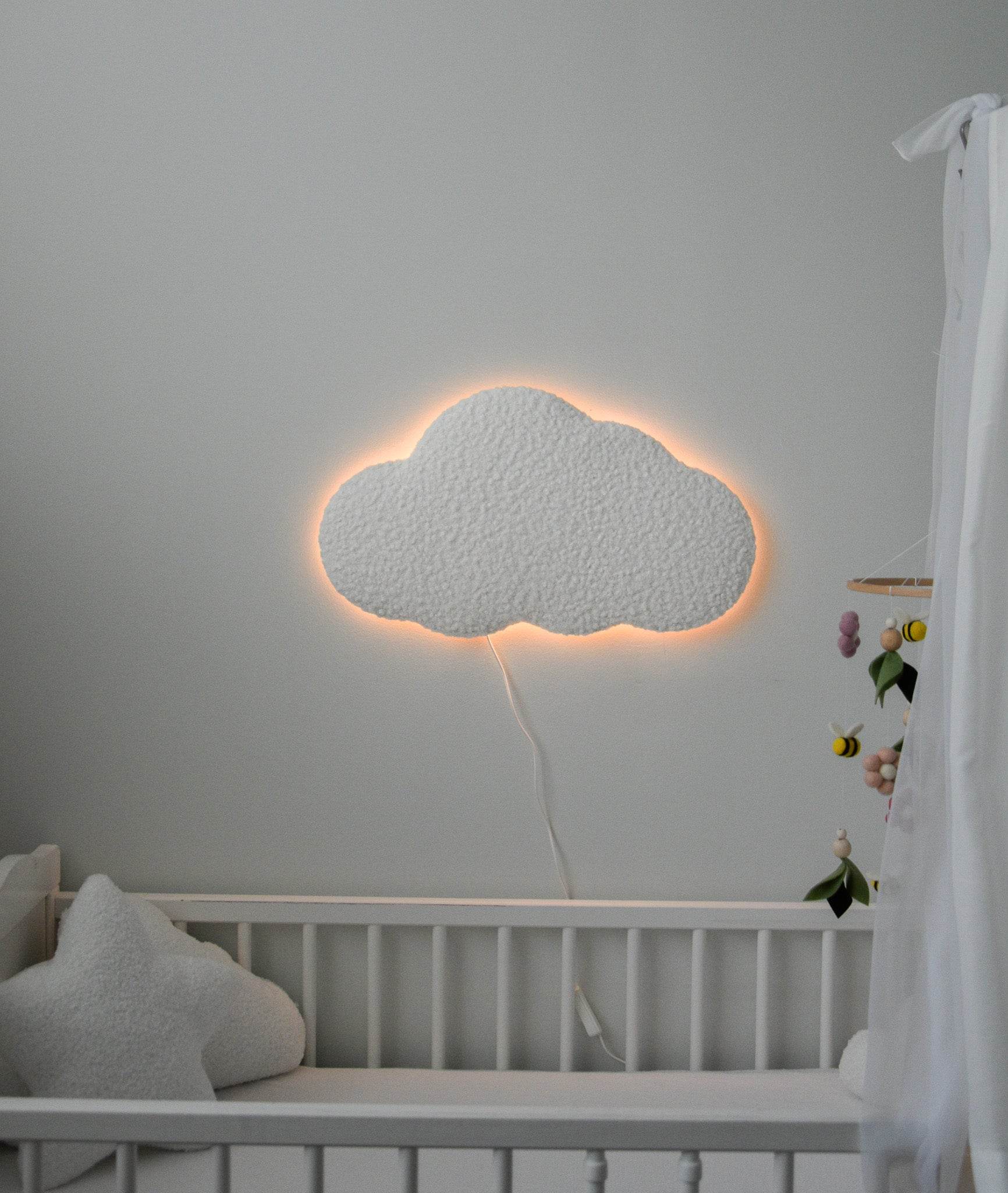 Boucle warm white Cloud LED lamp night light - Minidreams Decor