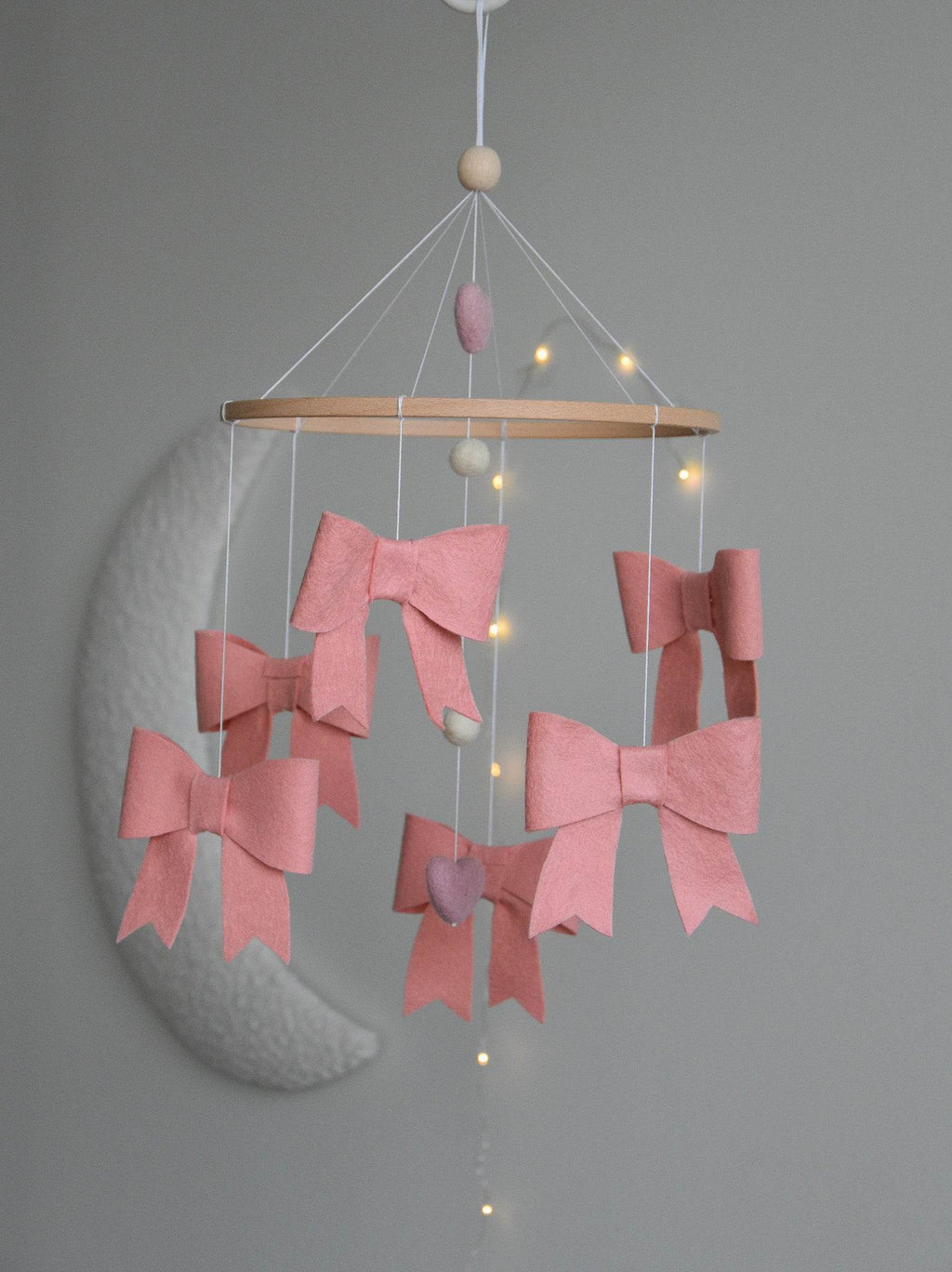 Pink bows girl Baby crib Mobile - Minidreams Decor
