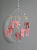 Pink bows girl Baby crib Mobile - Minidreams Decor