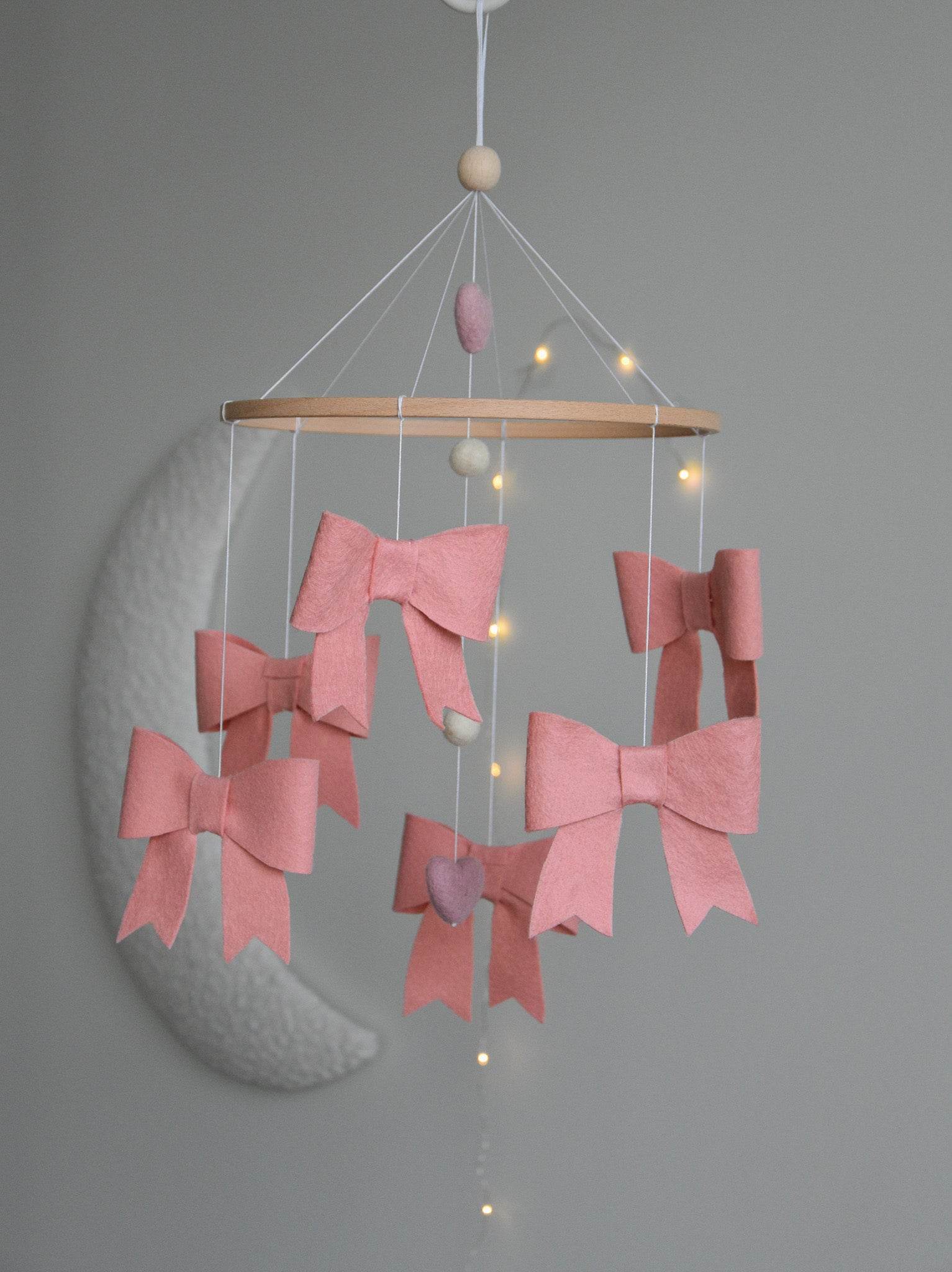 Pink bows girl Baby crib Mobile - Minidreams Decor
