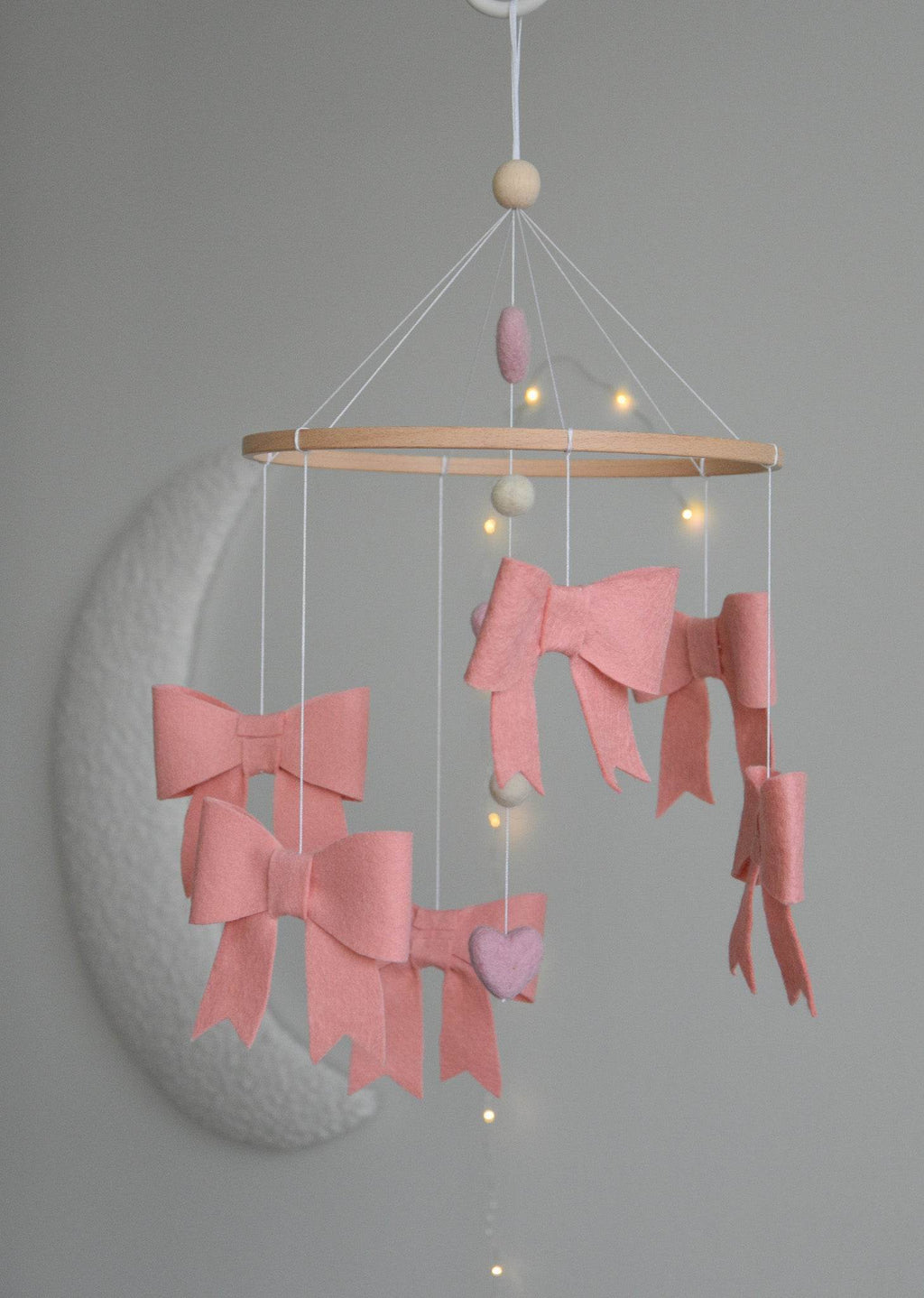 Pink bows girl Baby crib Mobile - Minidreams Decor