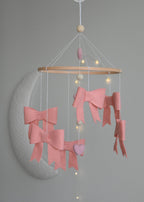 Pink bows girl Baby crib Mobile - Minidreams Decor
