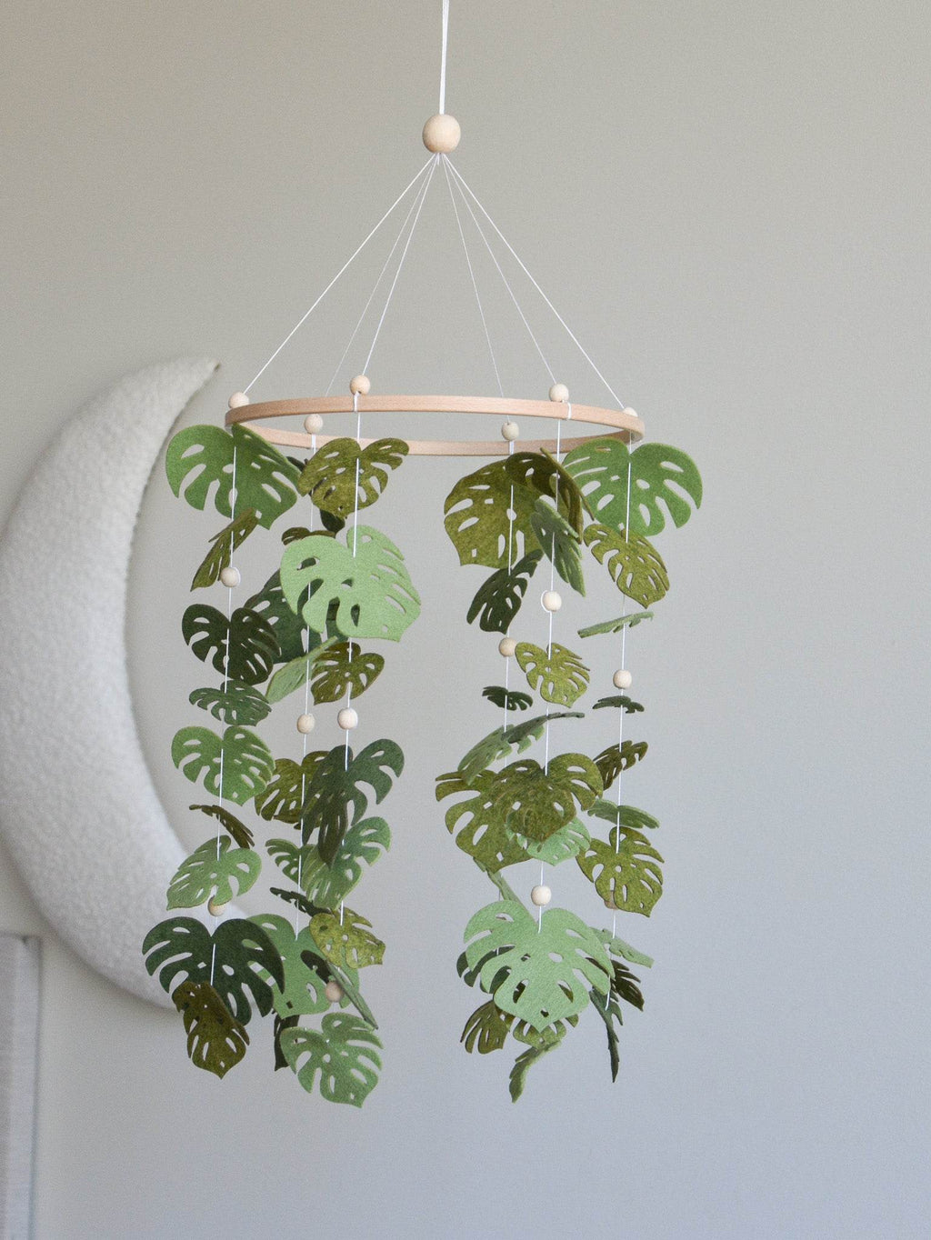 Monstera leaves baby mobile - Minidreams Decor