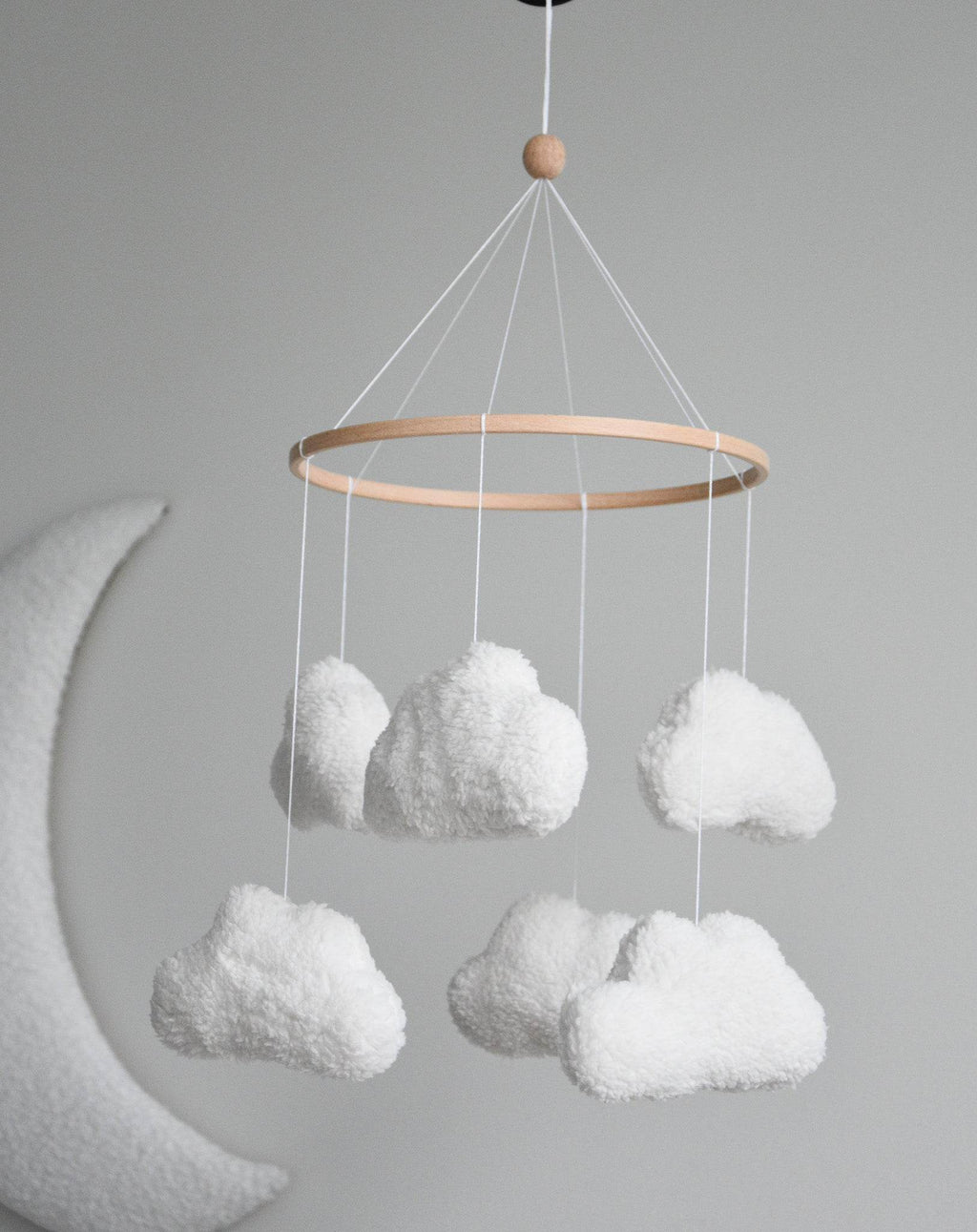 Teddy handmade clouds baby mobile - Minidreams Decor