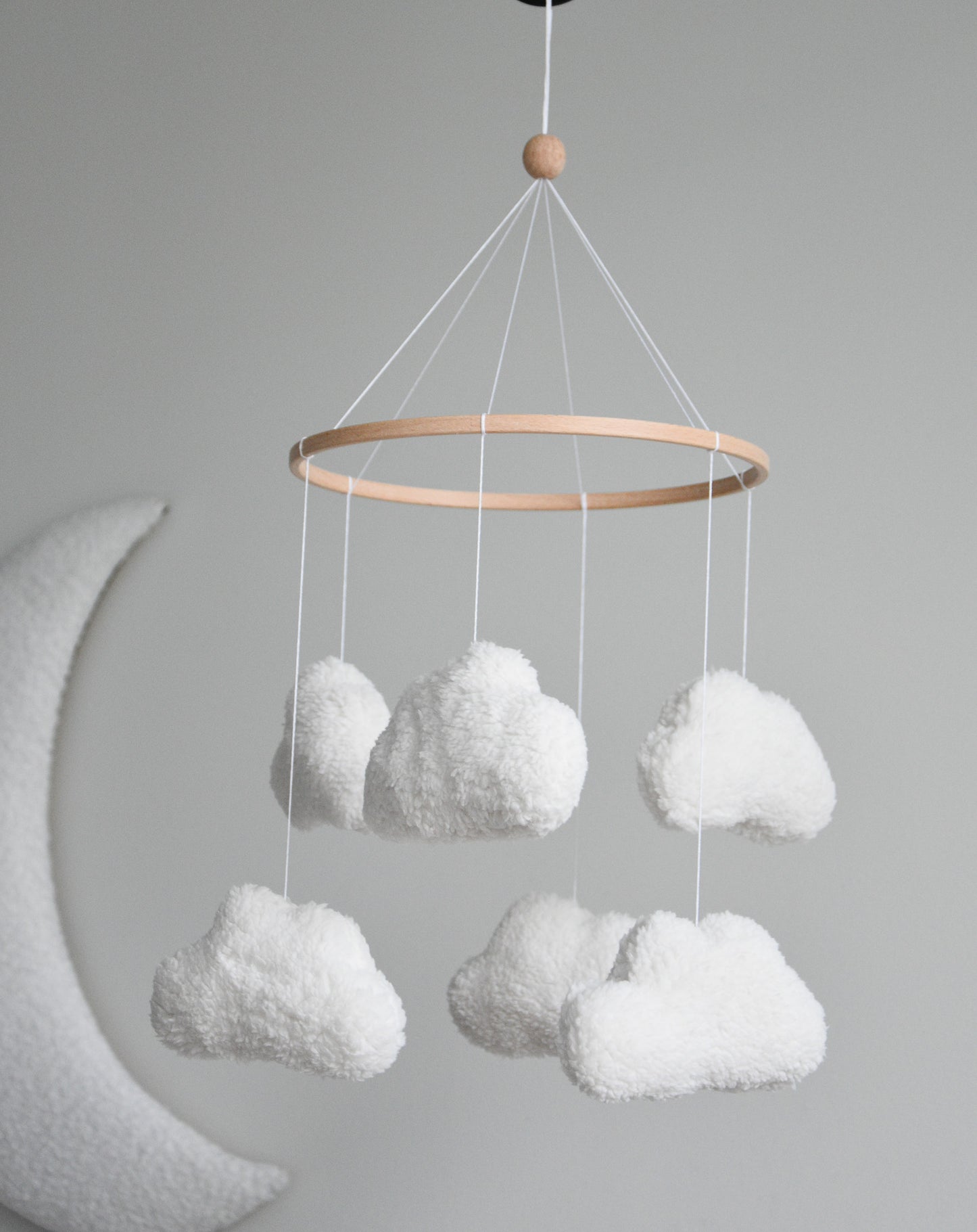 Teddy handmade clouds baby mobile