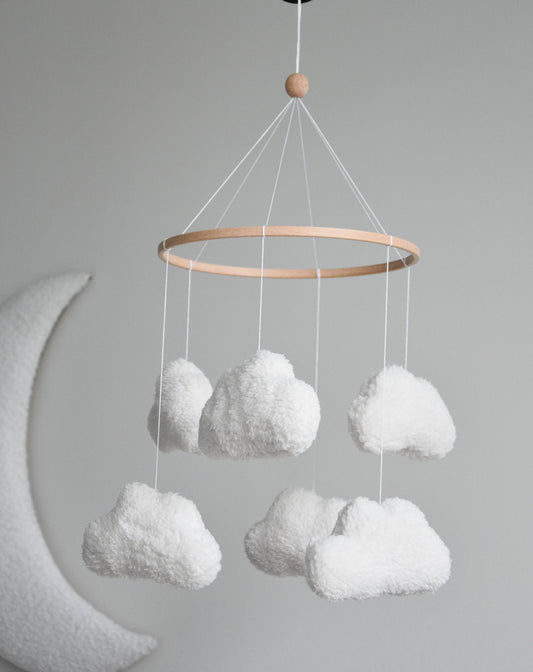 Teddy handmade clouds baby mobile