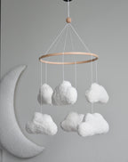 Teddy handmade clouds baby mobile - Minidreams Decor