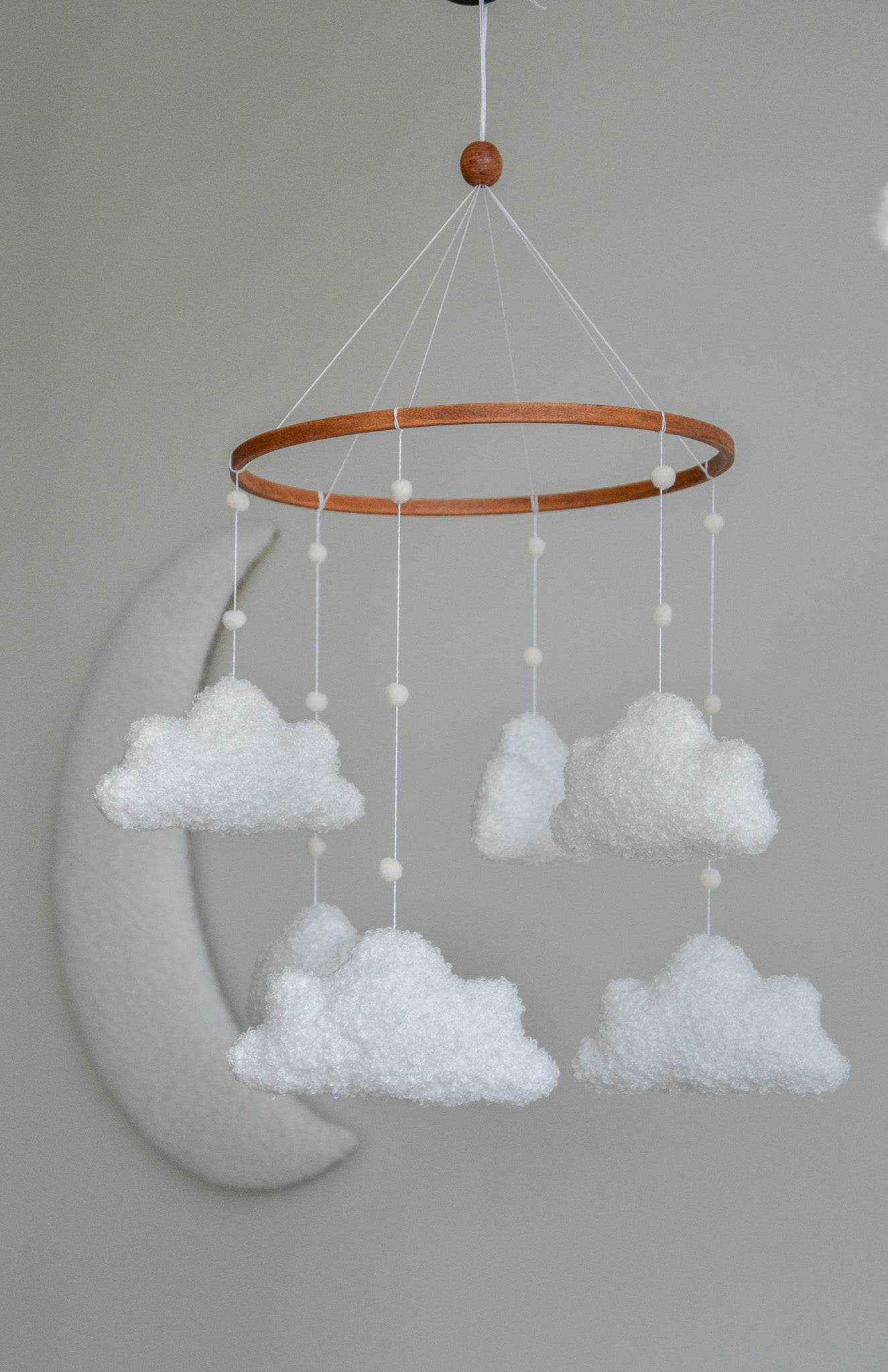 Boucle handmade clouds baby mobile - Minidreams Decor