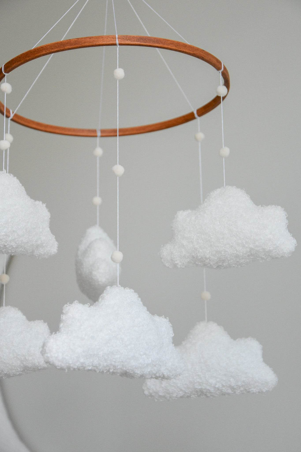Boucle handmade clouds baby mobile - Minidreams Decor