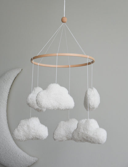 Teddy handmade clouds baby mobile