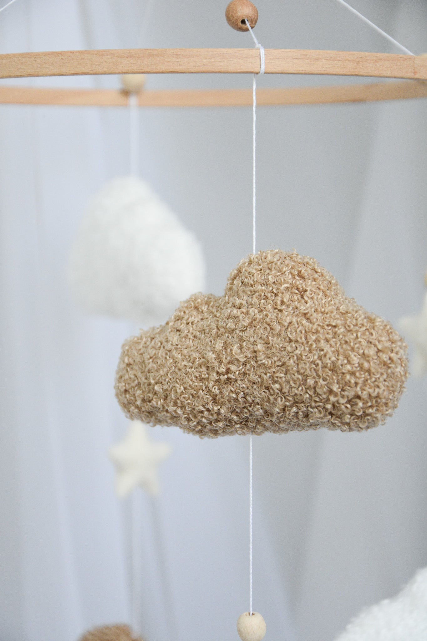 Boucle handmade clouds baby mobile