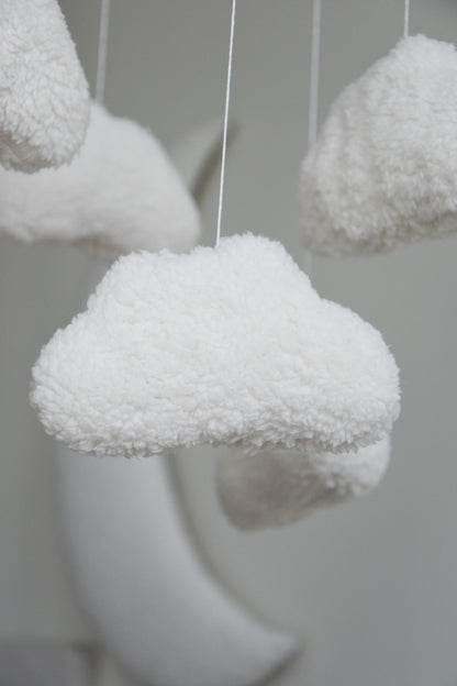 Teddy handmade clouds baby mobile