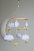 Bee-Themed Clouds Baby crib Mobile - Minidreams Decor