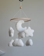 Teddy handmade cloudsand stars baby mobile - Minidreams Decor