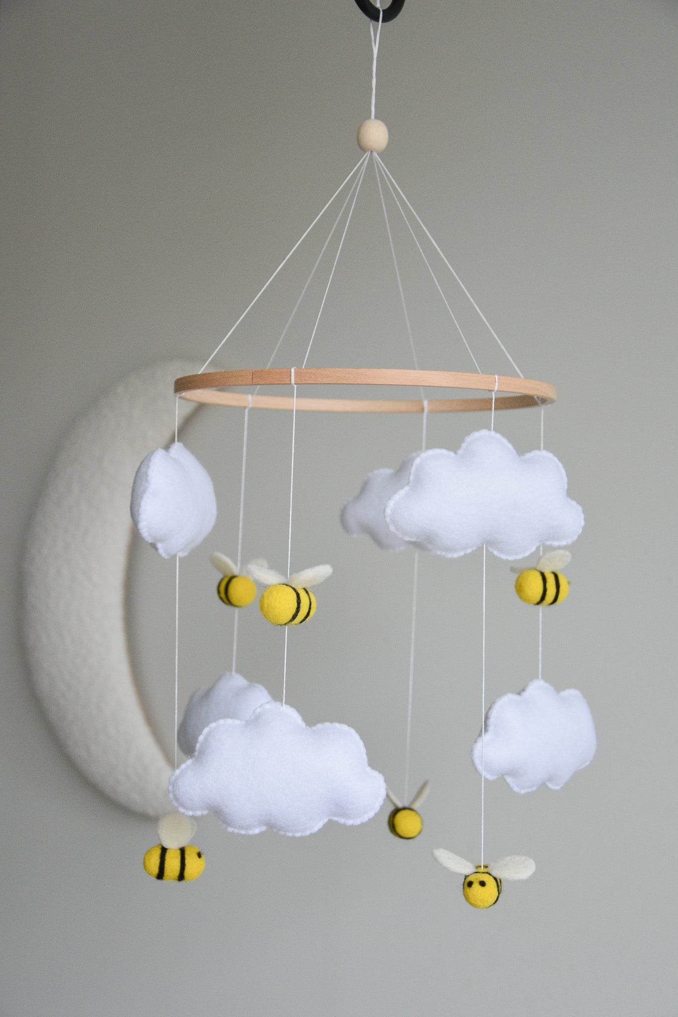 Bee-Themed Clouds Baby crib Mobile - Minidreams Decor