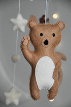 Woodland Forest animals themed stars and clouds Baby crib Mobile - Minidreams Decor