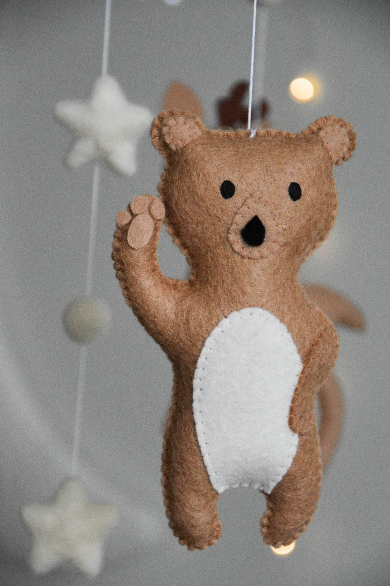 Woodland Forest animals themed stars and clouds Baby crib Mobile - Minidreams Decor