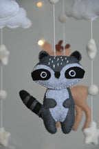 Woodland Forest animals themed stars and clouds Baby crib Mobile - Minidreams Decor