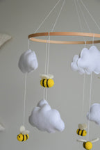 Bee-Themed Clouds Baby crib Mobile - Minidreams Decor