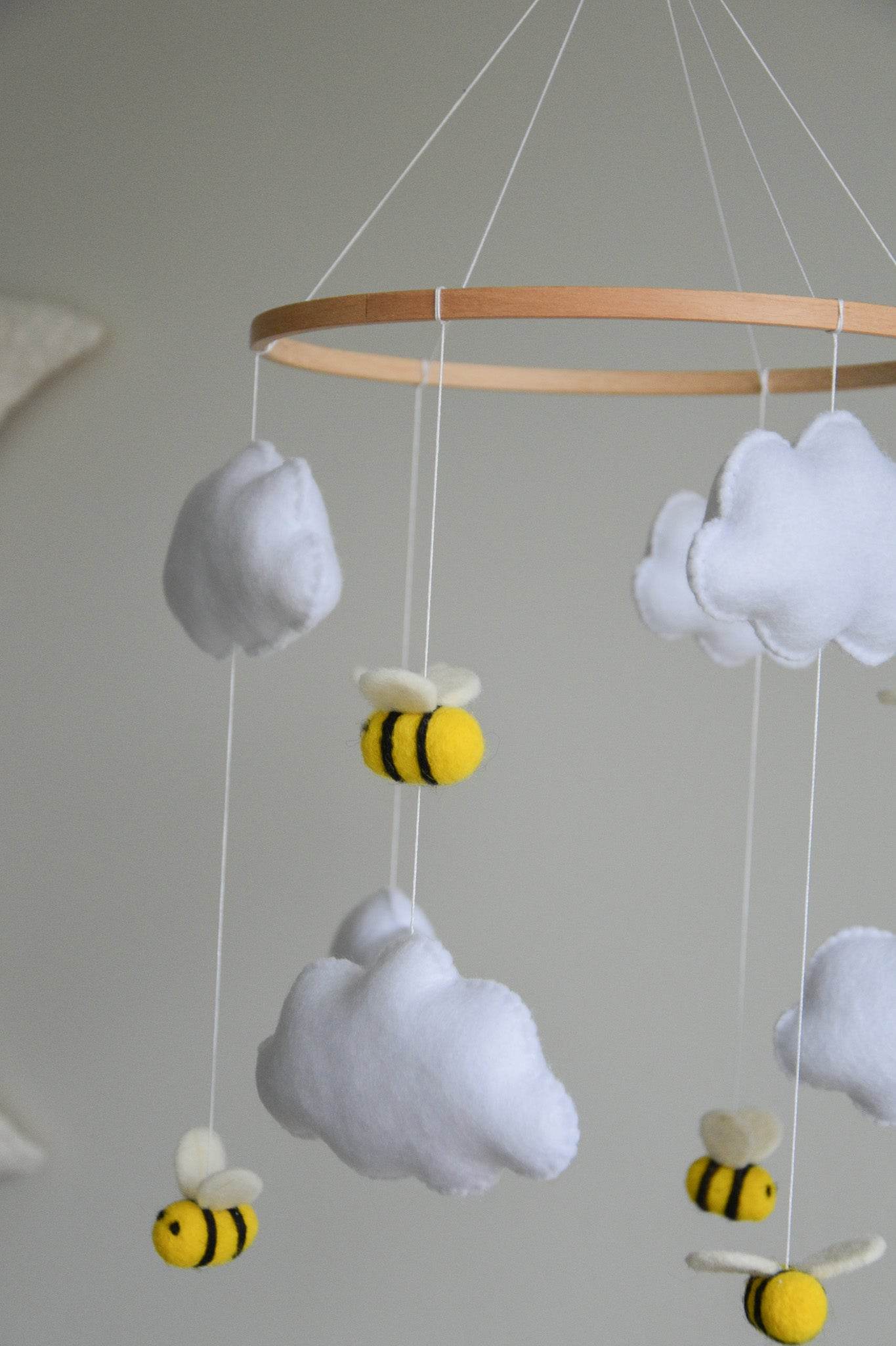 Bee-Themed Clouds Baby crib Mobile - Minidreams Decor