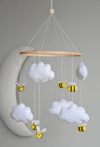 Bee-Themed Clouds Baby crib Mobile - Minidreams Decor