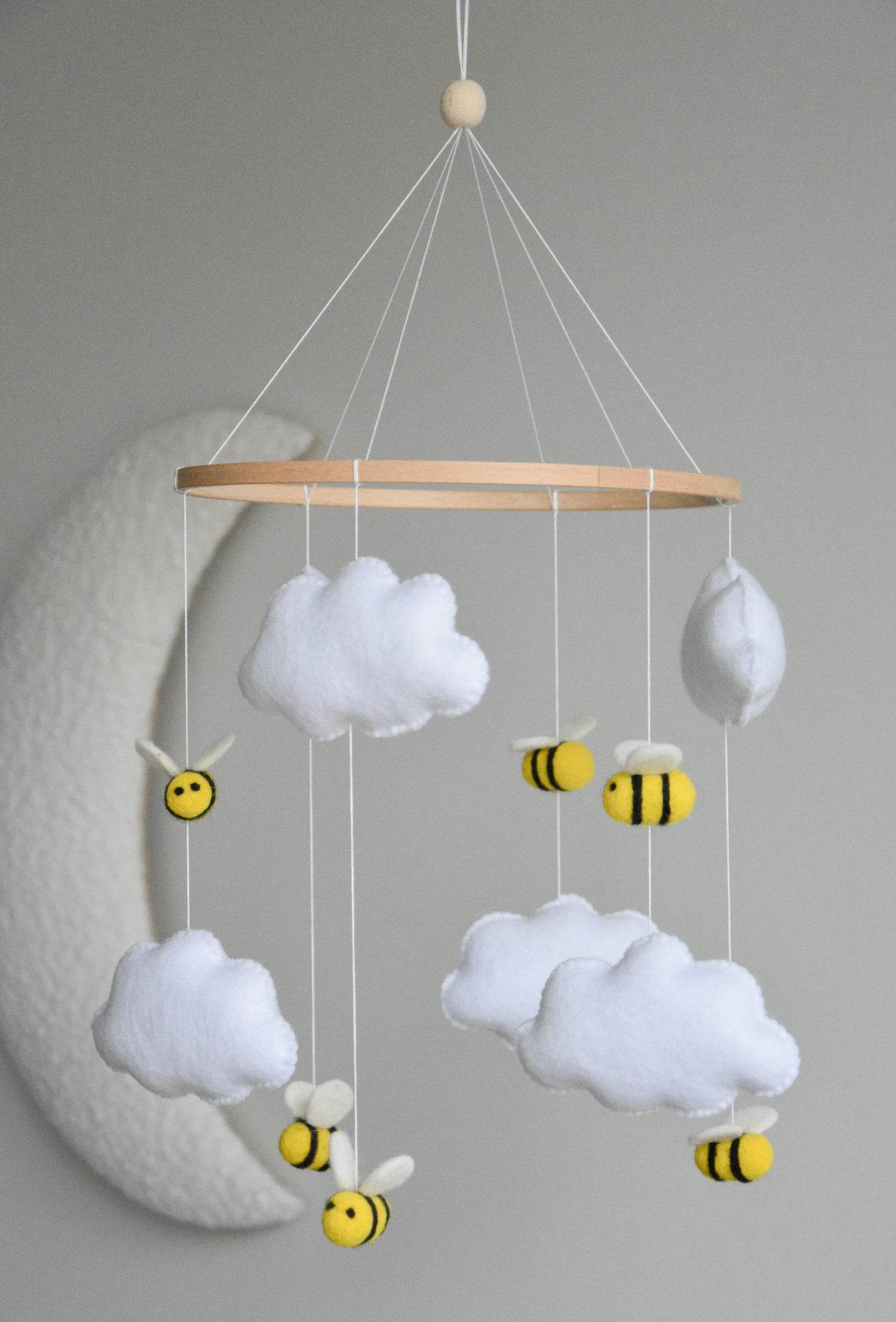 Bee-Themed Clouds Baby crib Mobile - Minidreams Decor