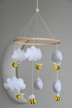 Bee-Themed Clouds Baby crib Mobile - Minidreams Decor