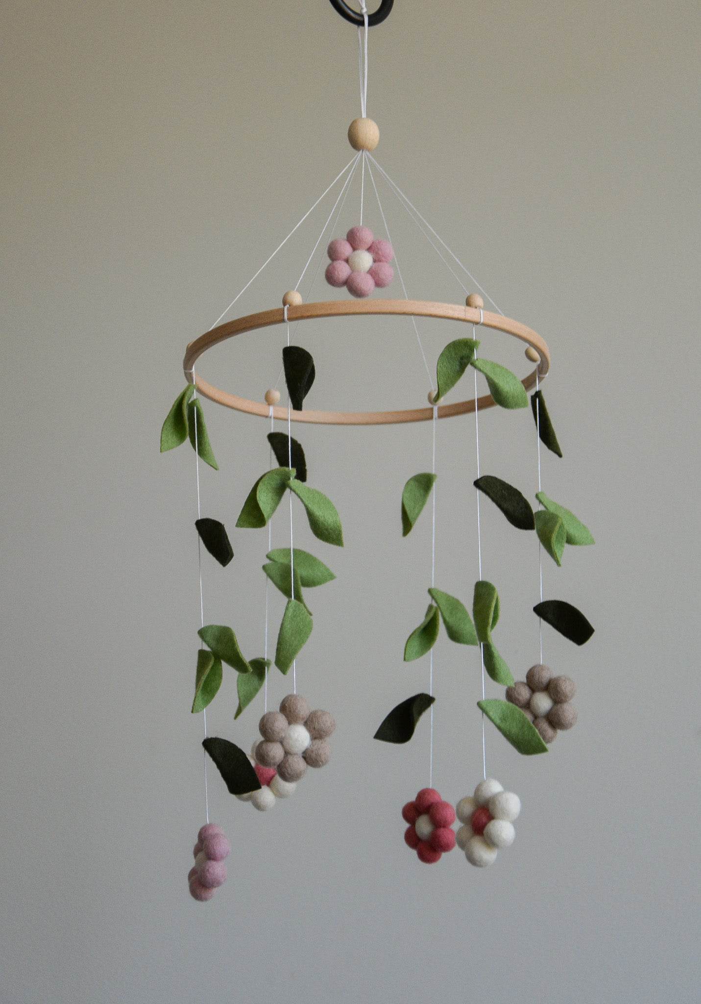 Forest style floral flowers baby crib mobile - Minidreams Decor