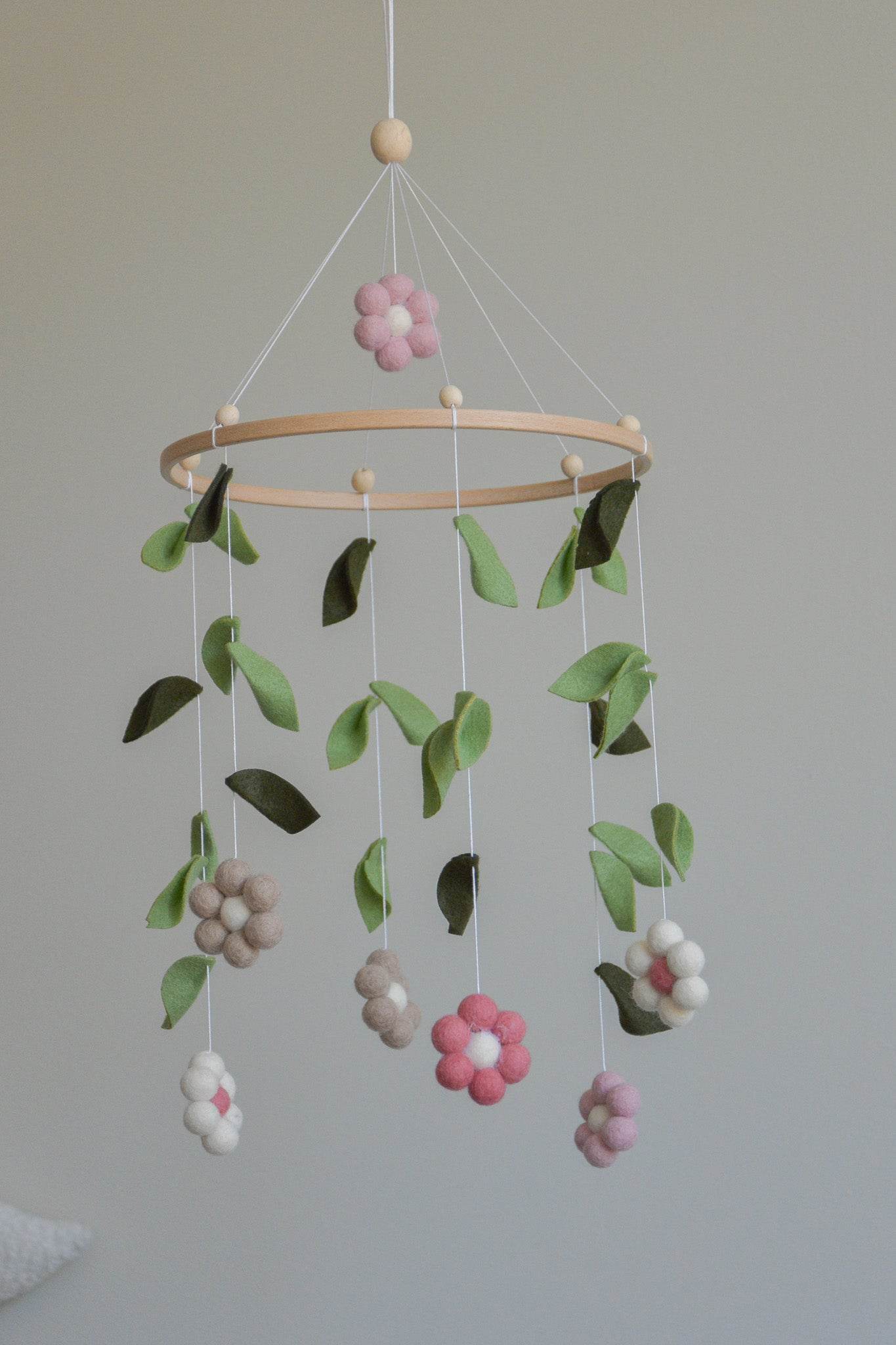 Forest style floral flowers baby crib mobile - Minidreams Decor