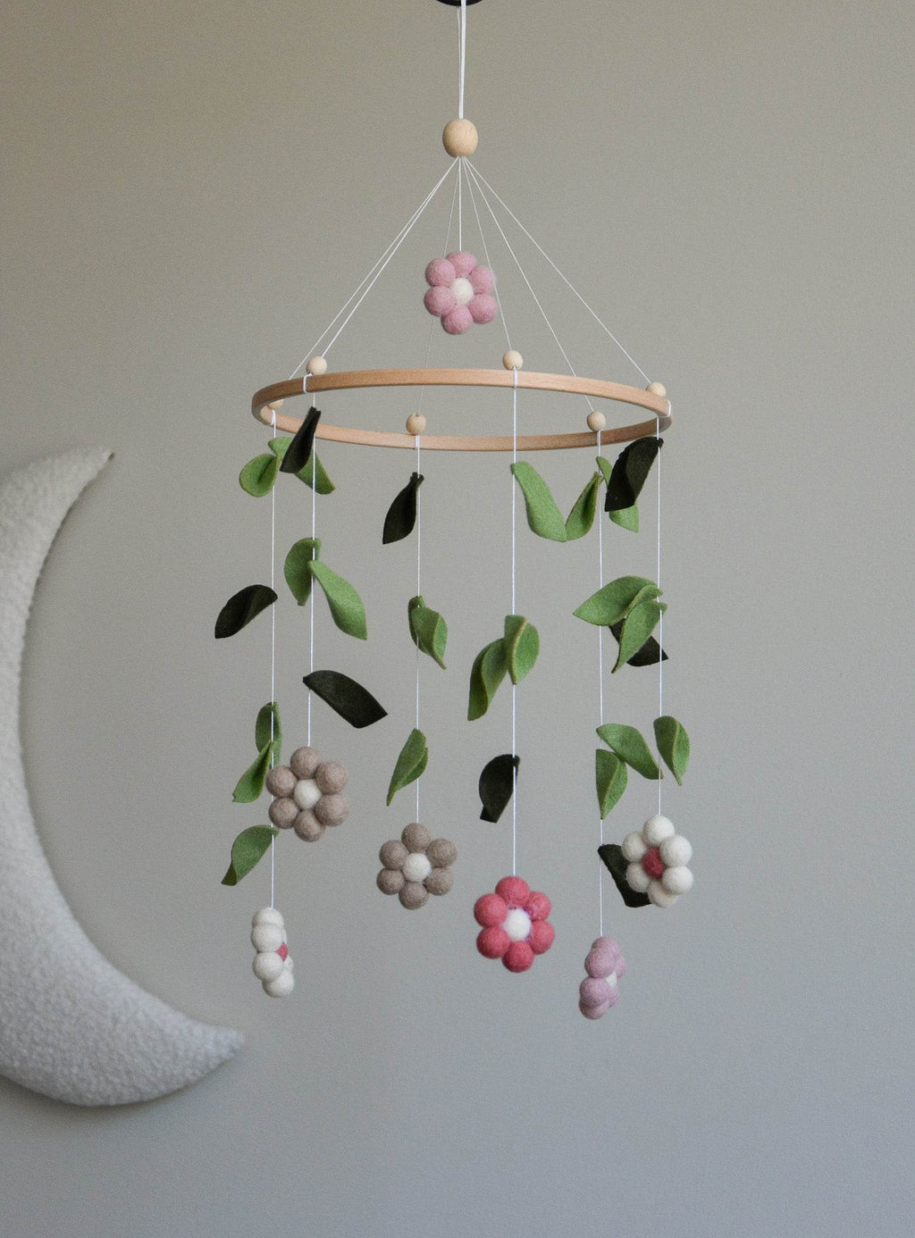 Forest style floral flowers baby crib mobile - Minidreams Decor