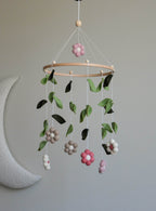 Forest style floral flowers baby crib mobile - Minidreams Decor