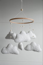 Boucle handmade clouds baby mobile - Minidreams Decor