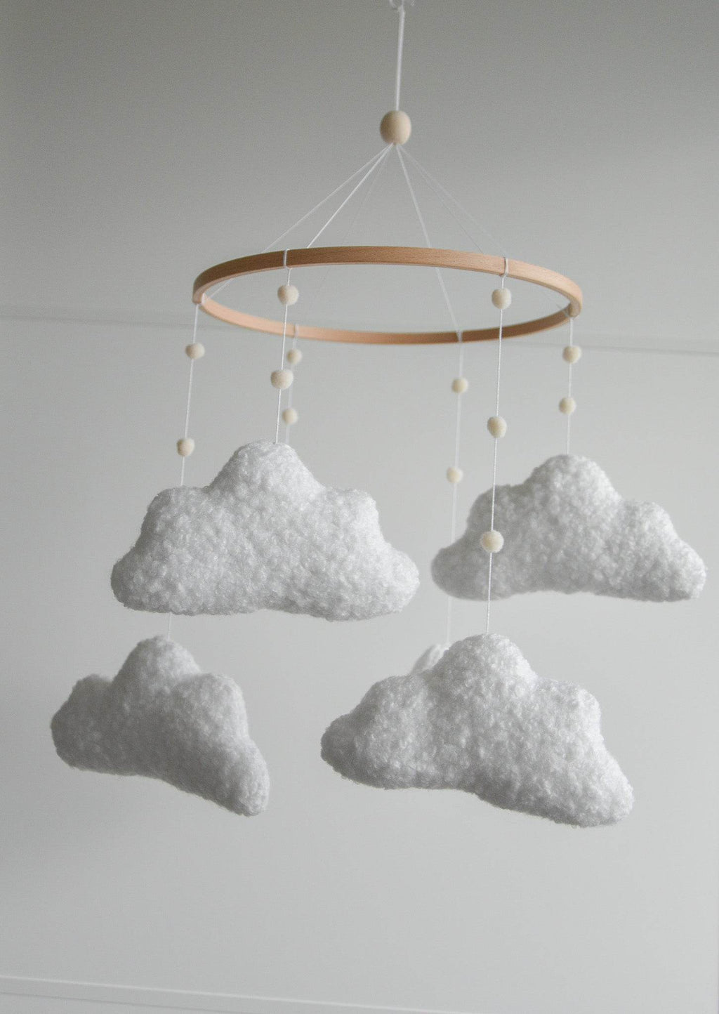 Boucle handmade clouds baby mobile - Minidreams Decor