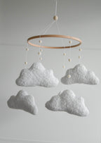 Boucle handmade clouds baby mobile - Minidreams Decor
