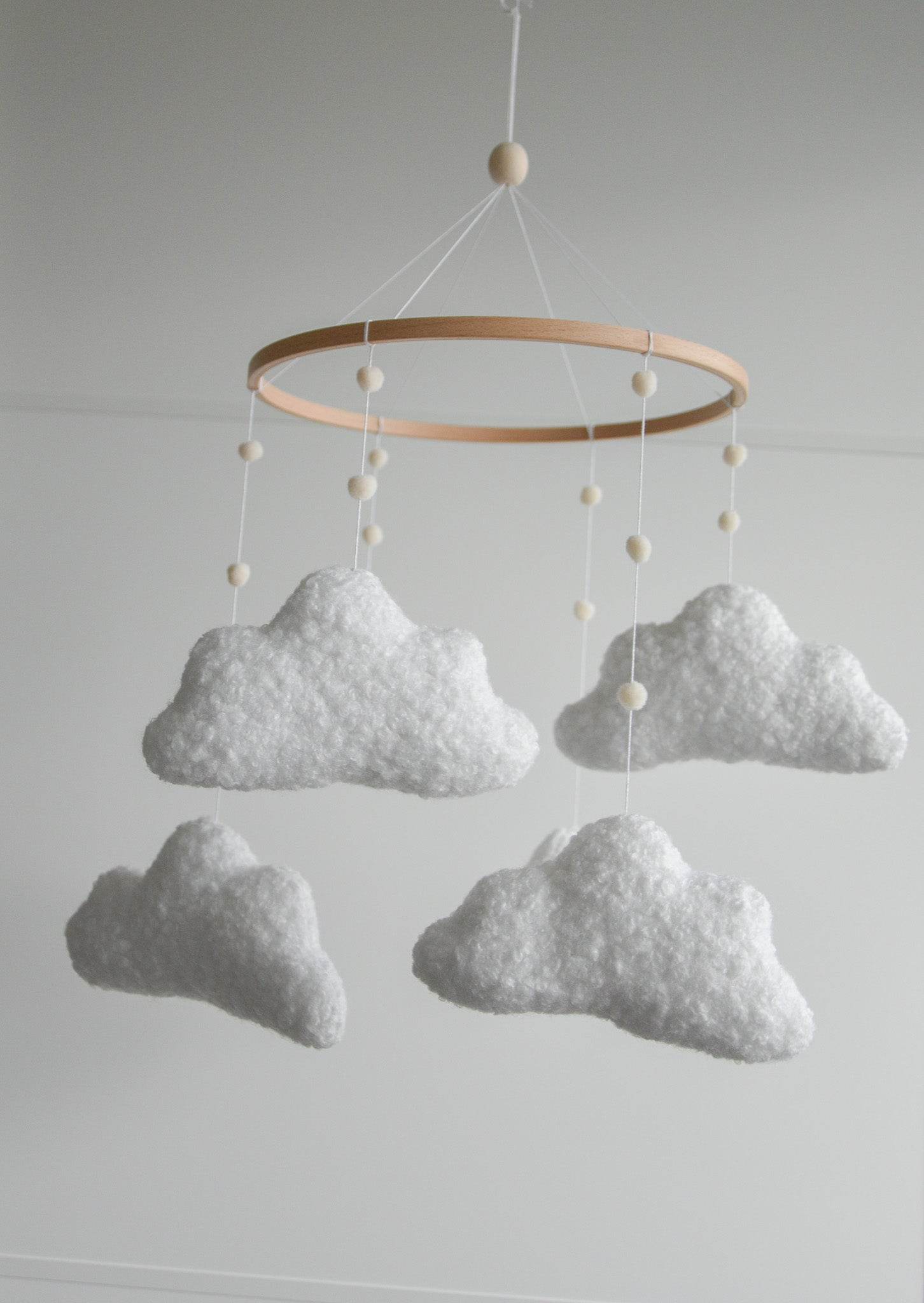 Boucle handmade clouds baby mobile - Minidreams Decor