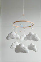 Boucle handmade clouds baby mobile - Minidreams Decor