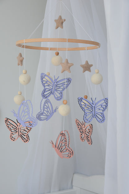 Butterfly nursery baby mobile