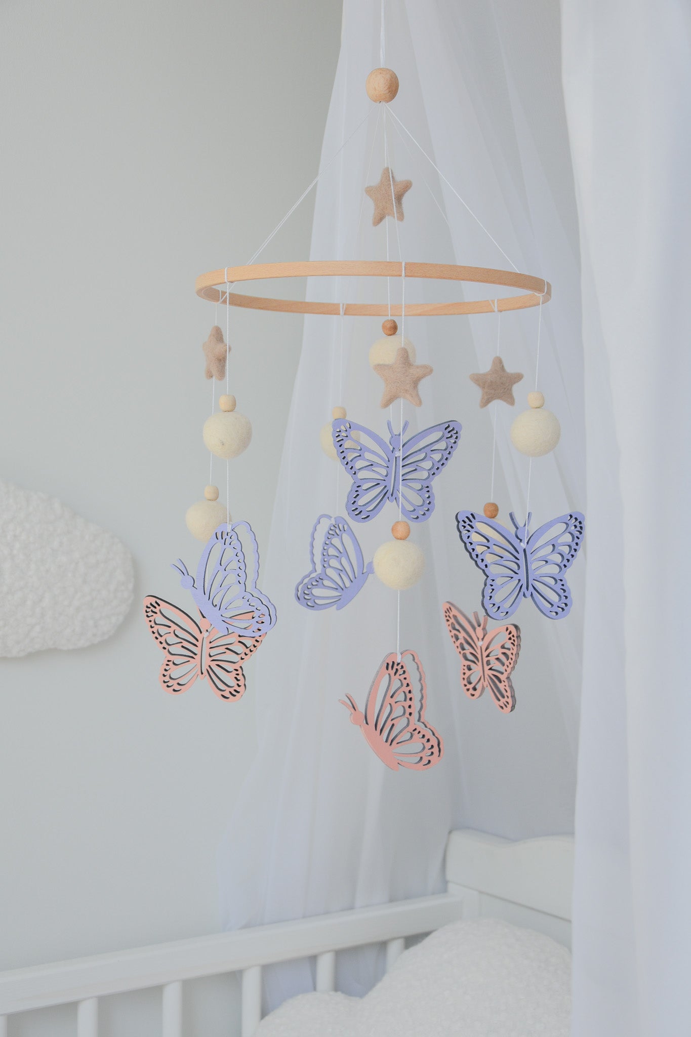 Butterfly nursery baby mobile