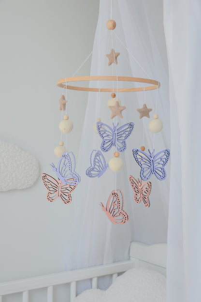 Butterfly nursery baby mobile