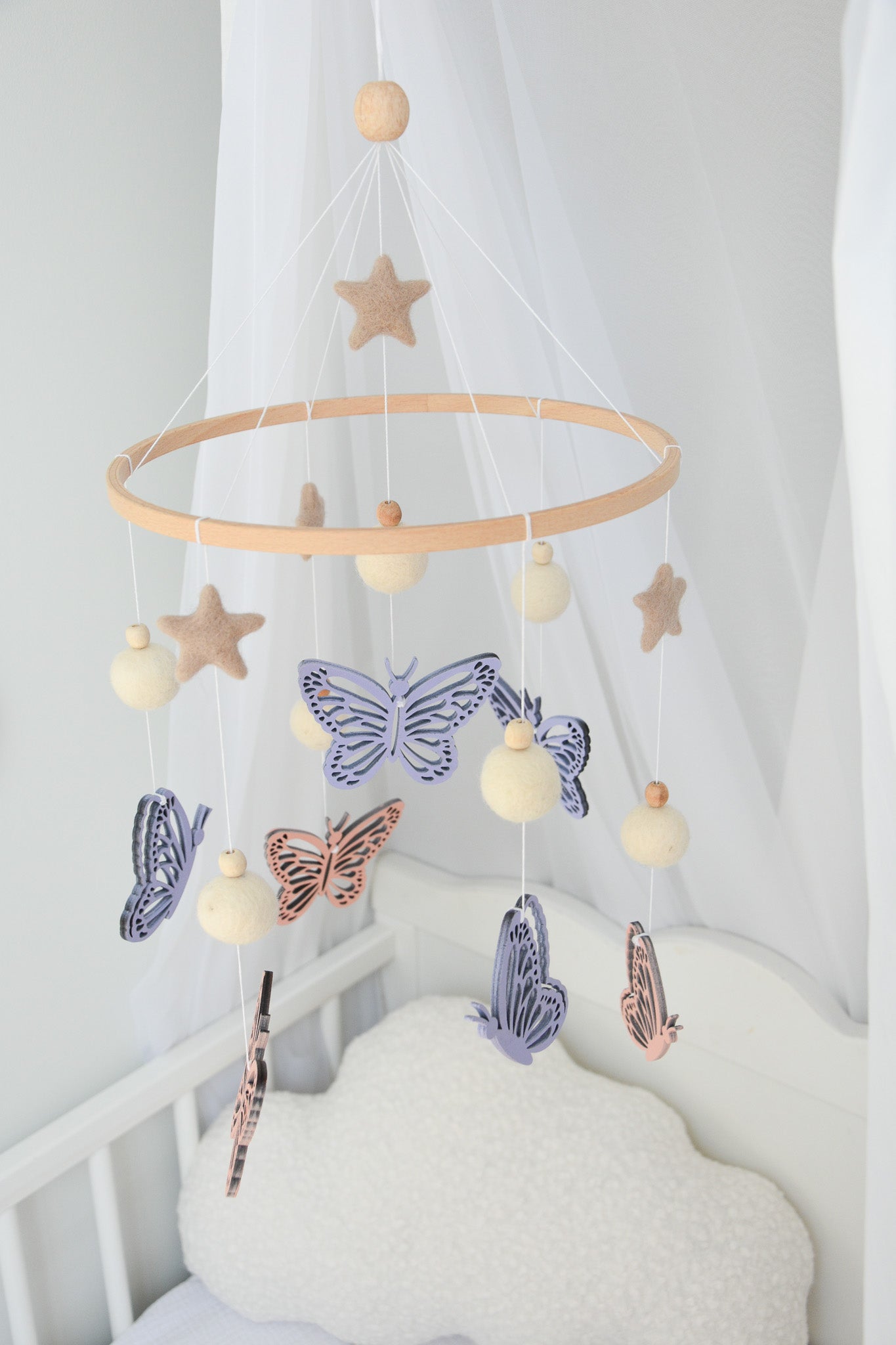 Butterfly nursery baby mobile