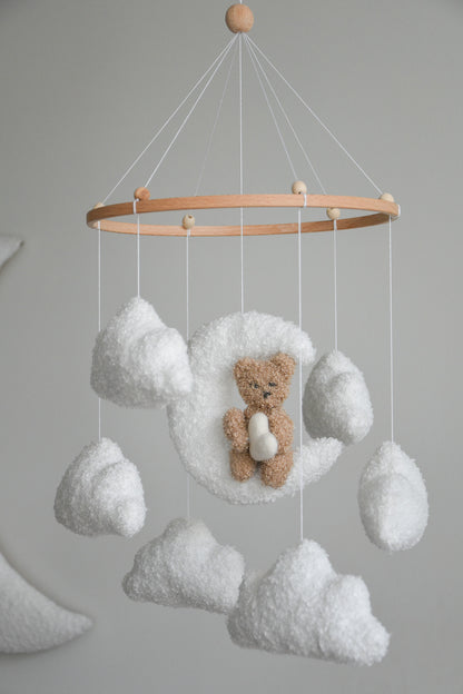 Teddy bear baby mobile