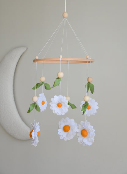 Daisy baby floral nursery mobile