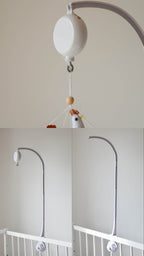 Forest style floral mobile with leaves and wooden pearls - Minidreams Decor