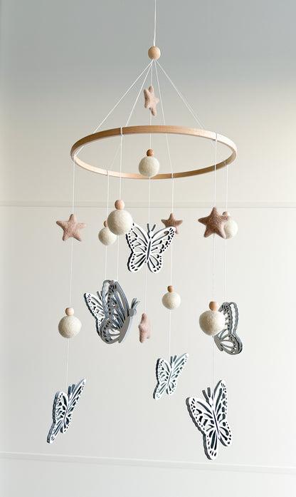 Butterfly nursery baby mobile