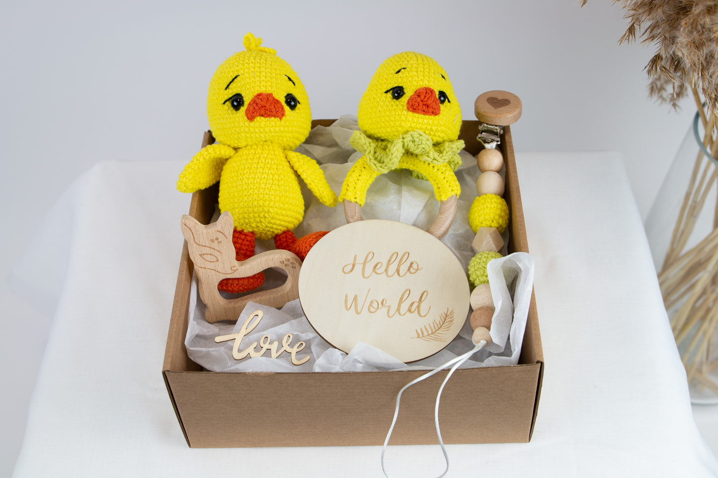 Crochet Duck Baby Gift Box