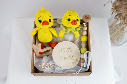 Crochet Duck Baby Gift Box